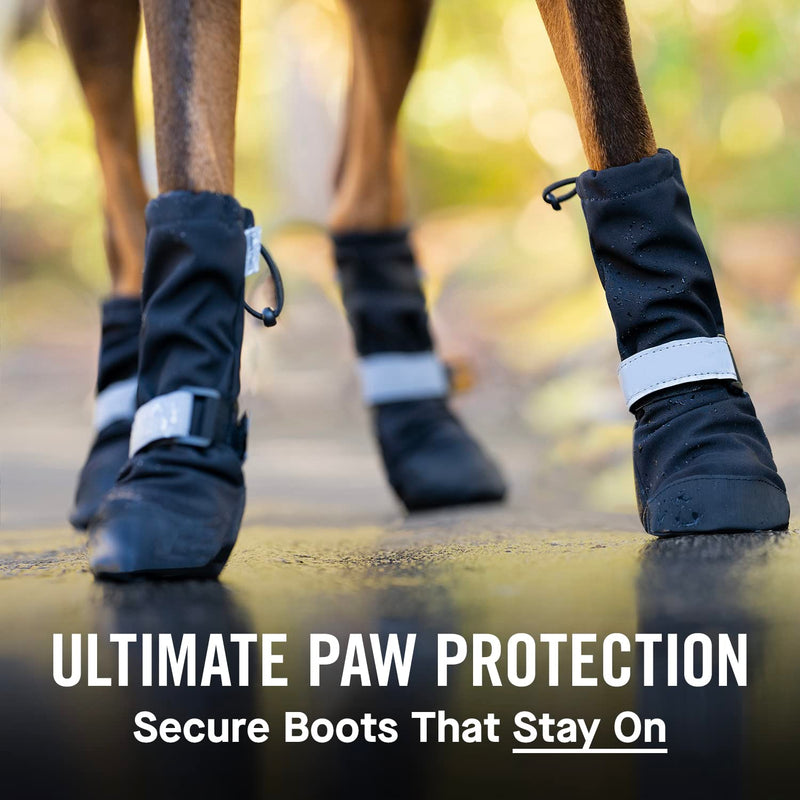 Canada Pooch Dog Winter Boots - Paw Protection, Anti-Slip Dog Shoes with Reflective Strap, Easy On for Small Medium Large Dog Booties - Black, Size 1 - BeesActive Australia