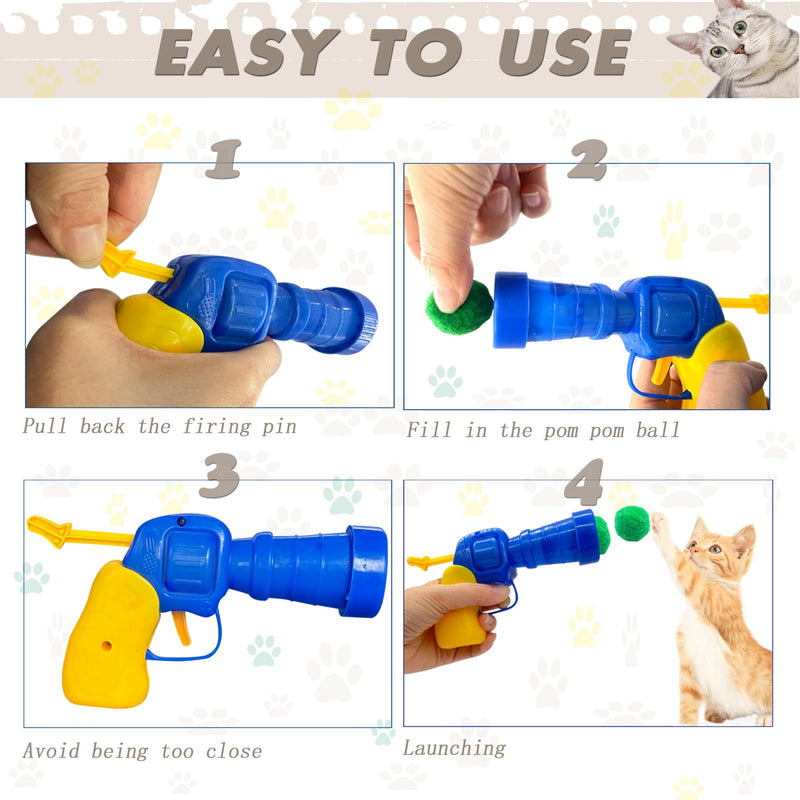 HerMia Cat Toys Variety Pack for Kitty 84 Pieces, Kitten Interactive Toys Bundle Set with Plush Ball Launcher, Bell Ball, Cat Wand, Cat Crinkle Ball, Cat Spiral Spring - BeesActive Australia