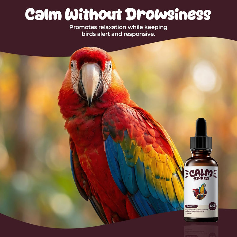 Bird Calming Drops – Liquid Calming Supplement for Parrots & Pet Birds, Supports Relaxation, Emotional Balance & Stressful Situations