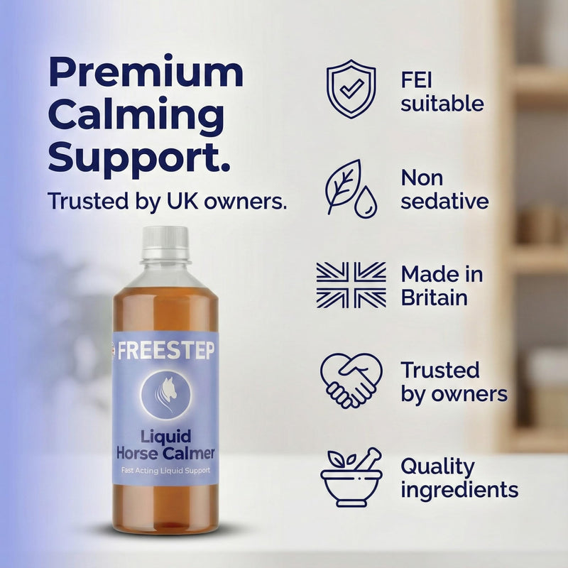 Liquid Composure | Horse Calmer Supplement | Fast-Acting Non-Sedative Liquid Calmer for Horses Calming with Chamomile & Vitex | Syringe or Mix with Feed 1l | 6 Week Supply