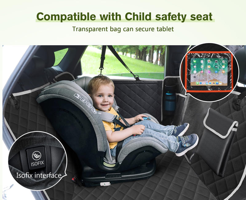 pecute Dog Seat Cover with Hard Bottom 135 * 63cm, Raised & Widened Side Wings, Fully Enclosed, Non-Slip, Waterproof, Scratch Resistant, Compatible with Installing a Child Seat - BeesActive Australia