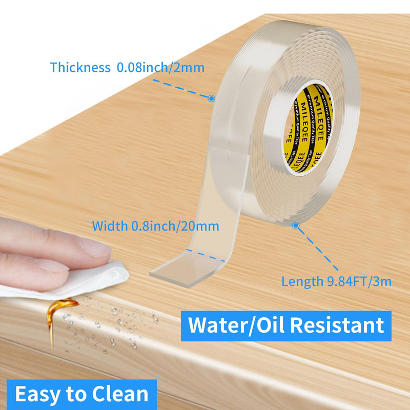 Clear Edge Protector Strip, 0.8in x 9.84FT, Sharp Edge Wrap Cover Tape, Self Adhesive Corner Protective Bumper Guards for Cabinet Door Desk Glass Table Furniture, Kitchen Countertop, Waterproof 1 Pack x 0.8in x 9.84FT - BeesActive Australia