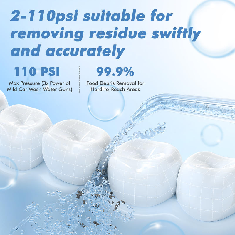 Portable Water Flosser for Travel, Mini Water Flosser with 3 Cleaning Modes, Foldable Water Tank, Long Battery Life & IPX7 Waterproof, Ideal for Home & On-The-Go Oral Care