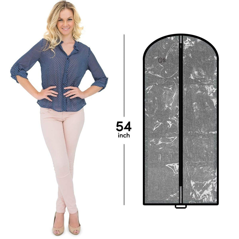 Breathable Long Clear Coat + Fur Storage Garment Bag | 54 Inch + 5 Inch Gusset | Mink, Wool, Winter, Trench Coat, Long Dress Cover | Hanging Clothes Protector - BeesActive Australia