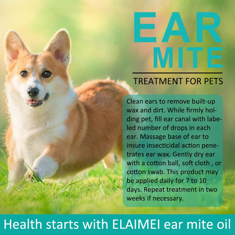 Ear Mite Drops for Dogs & Cats, Ear Infection Treatment for yeast infection, itching and odours, Veterinary-grade, for Dogs, Cats & all other animals