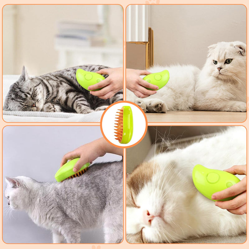 Steamy Cat Brush, 3 in 1 Electric Cat Steamy Brush Multifunctional Steam Pet Brush, Cat Grooming Brush Self Cleaning Cat Hair Brush for Massage - BeesActive Australia