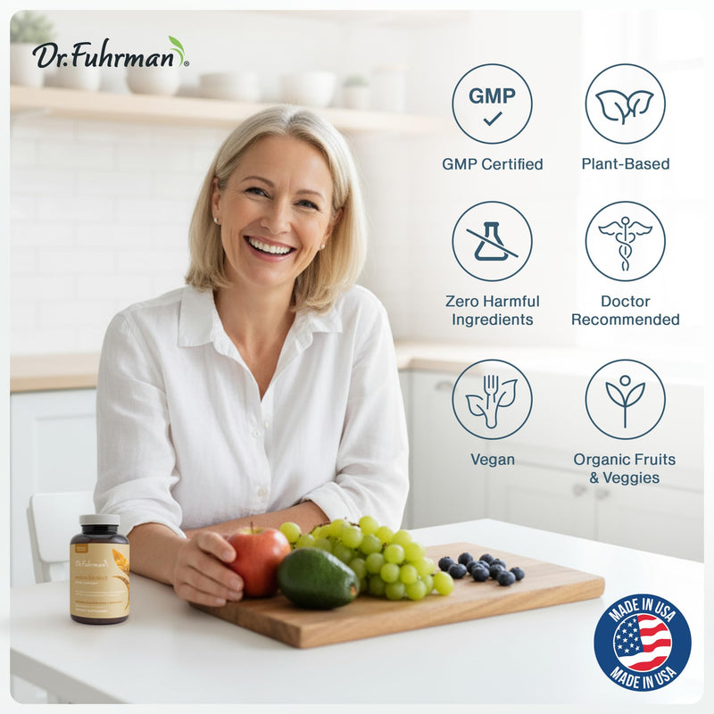 Dr. Fuhrman Osteo-Biotect Organic Calcium Bone Health Supplement with Vegan Vitamin D3 and Magnesium. Plant-Based Calcium 800mg for Natural Bone Support and Density, 120 Capsules