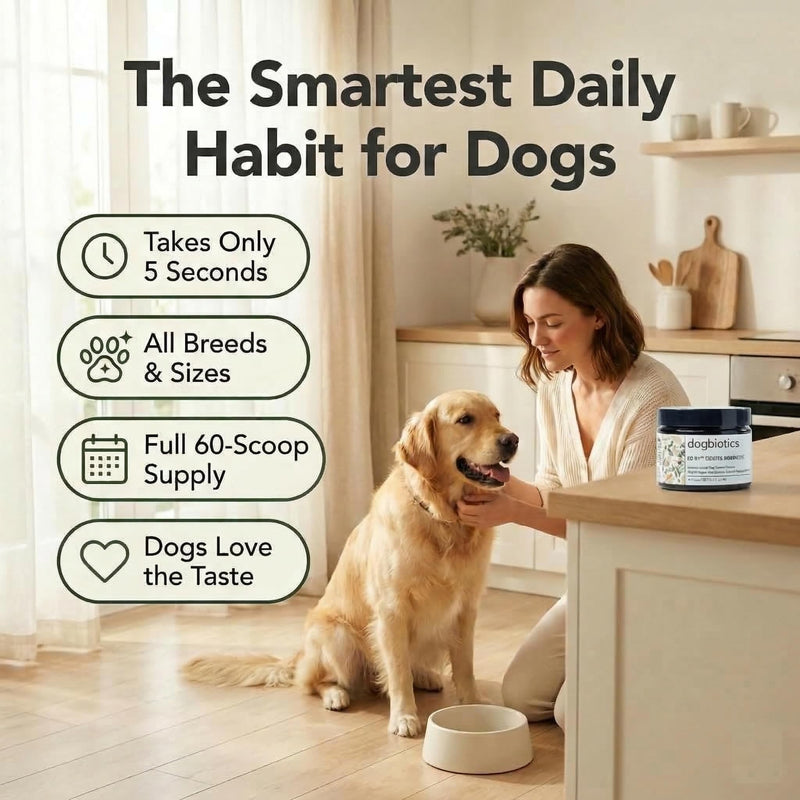 Dogbiotics DE-01 Dental Powder for Dogs – Human-Grade Oral Postbiotic, Helps Fight Plaque & Tartar, Supports Gum Health & Fresh Breath – 60 Scoops (2 oz / 60g) Pack of 1