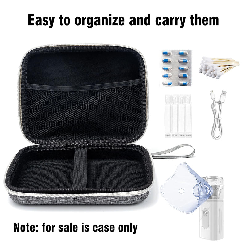 Protective Carrying Case for Portable Nebulizer, Travel Medical Bag with Hard Shell for Inhaler Spacer, Masks, Asthma Accessories Emergency Medicine Storage Bag for Kids and Adults (Gray) Gray - BeesActive Australia