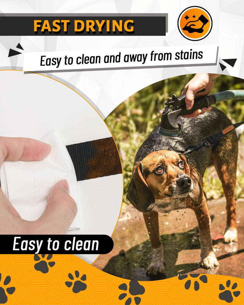 Looxmeer drag leash for dogs, 3m 5m 7m 10m 15m 20m 25m 30m robust dog leash training leash with storage bag, hand strap and D-carabiner black - BeesActive Australia