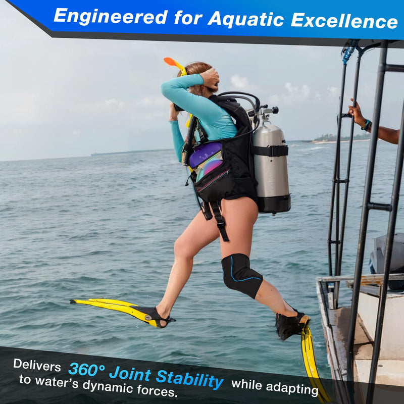 Nvorliy AquaFlex Pro Knee Brace, Compression Knee Sleeve for Swimming, Aquatic, Sailing, Scuba Diving, Surfing, Paddle Boarding, Kayaking & Injury Recovery – Supports Women & Men Large Knee Sleeves - BeesActive Australia