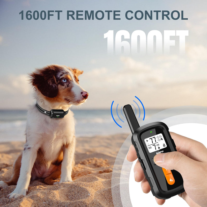 Dog Training Collar - Electronic Dog Shock Collar with Remote 1/2 Mile, E-Collar with Portable Remote Control, 3 Training Modes and 4 Channels, Security Lock for All Breeds, Sizes Black - BeesActive Australia