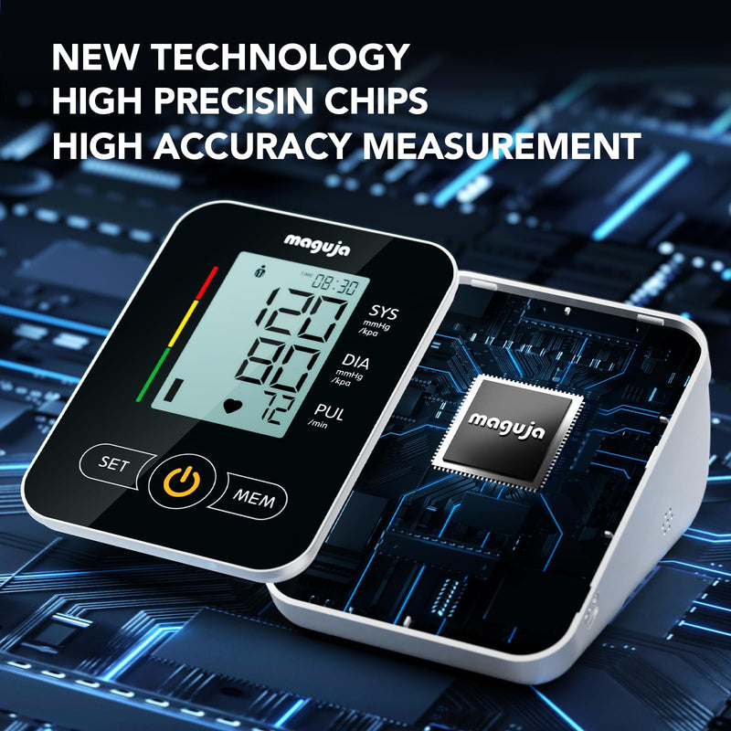 Arm Blood Pressure Monitor,maguja Blood Pressure Machine,BP Monitor Automatic Upper Arm Digital with Blood Pressure Cuff for Home Use Black