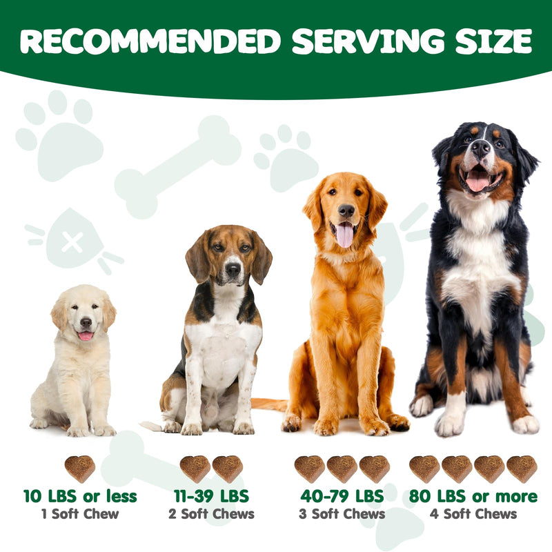 Calming Chews for Dogs - Effective for Separation, Barking & Composure, Natural Ingredients, Chicken Flavor 120 Soft Chews