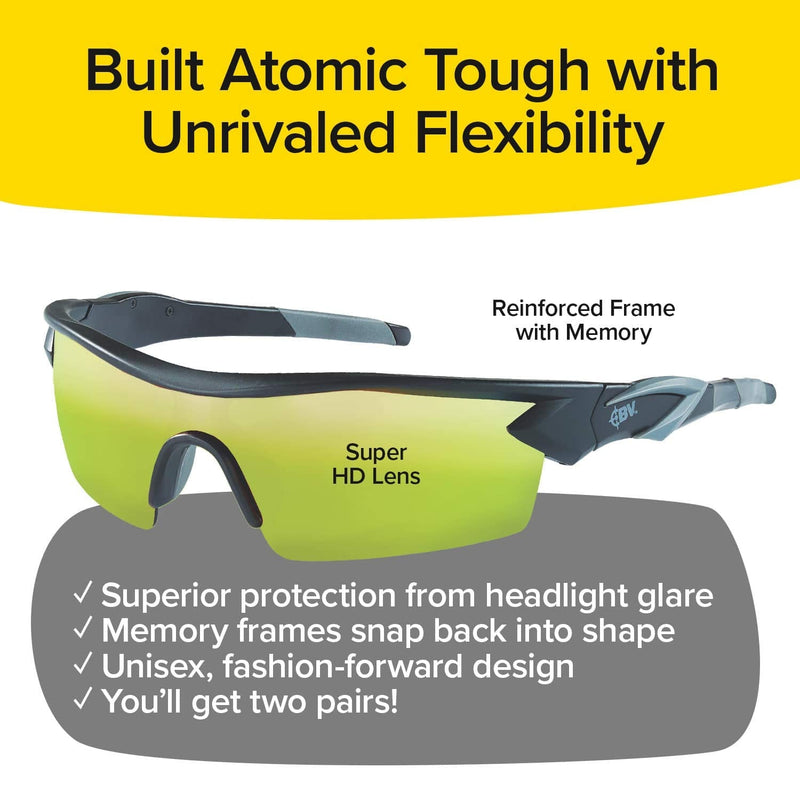 Polarized Night Glasses, As Seen on TV Sport Glasses with Green Lenses Reduce Glare To Improve Night Vision, 2 Pack, Holiday Gift - BeesActive Australia