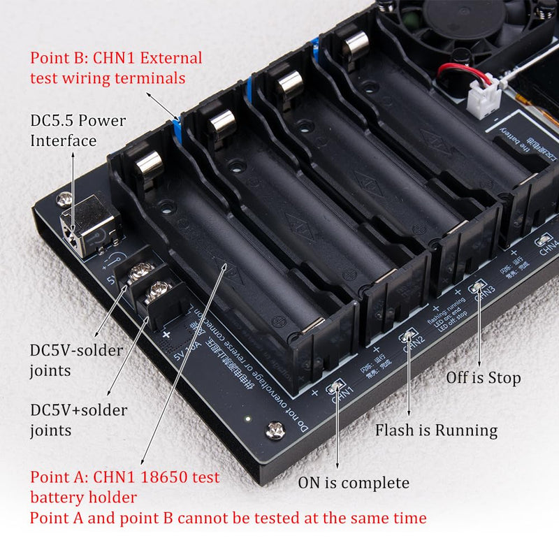 KOOBOOK 1Pcs Type-C 18650 Lithium Battery Capacity Tester 8 Channel MAh MWh Digital Battery Power Detector Module Internal Resistance Tester Support Automatic Charge Discharge