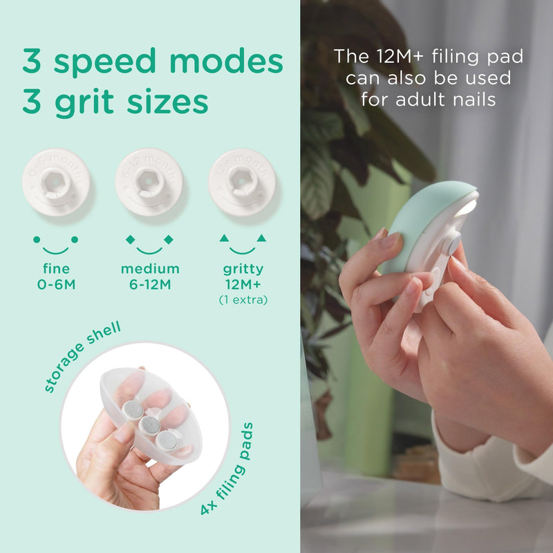 Olababy Rechargeable Electric Baby Nail Trimmer | Newborn Nail Clipper | Electronic File for Babies | Infant/Toddler Nail Grooming Kit | Portable Manicure Essentials | LED Light Fingernail Cutter Set White
