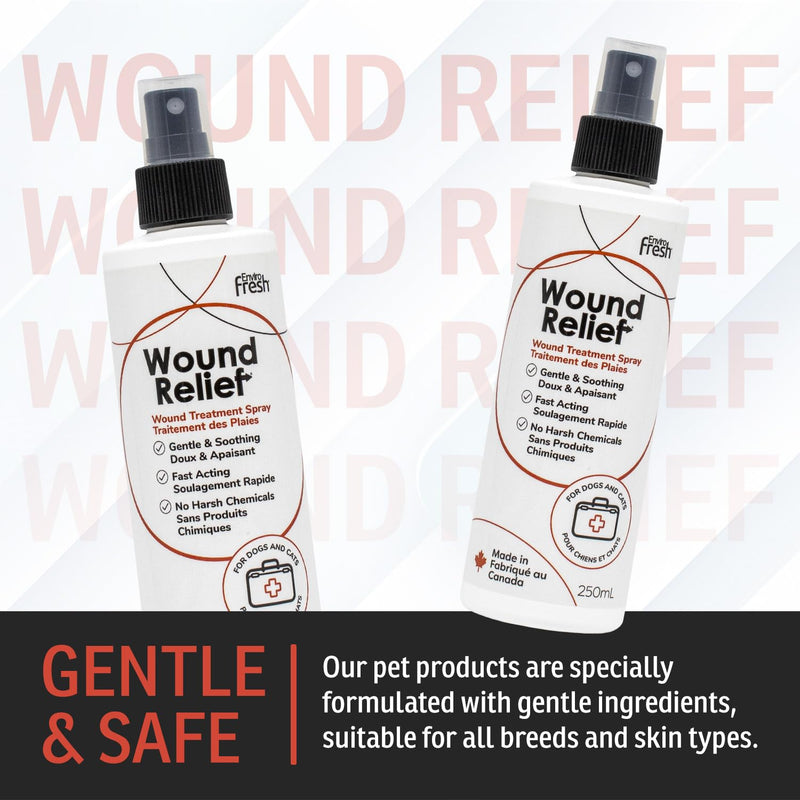 Wound Spray for Pets by EnviroFresh, Wound and Skin Care for Dogs Cats Pets, Fast Acting, Soothing, Scratching, Itch, Skin Irritation, Bites & Burns, No Harsh Chemicals 8.45oz/250mL