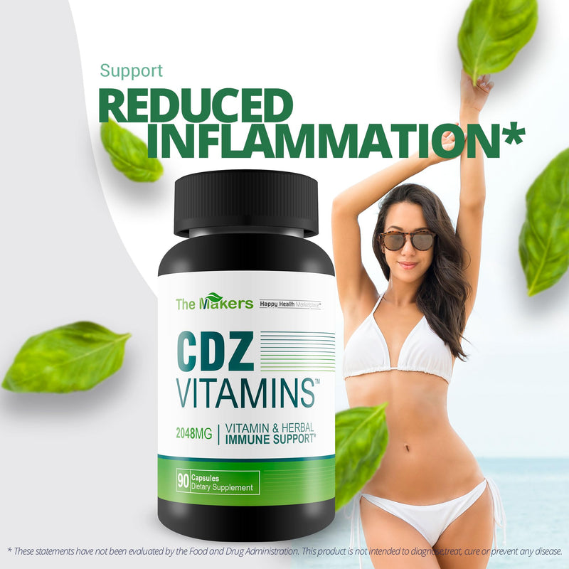 The Makers CDZ Vitamins - Our Best Health Supplement - Vitamin C D Zinc & Herbs - Full Body Health Supplements - Cdz Supplement Vitamin C D and Zinc - Overall Health Support - Full Body Supplements