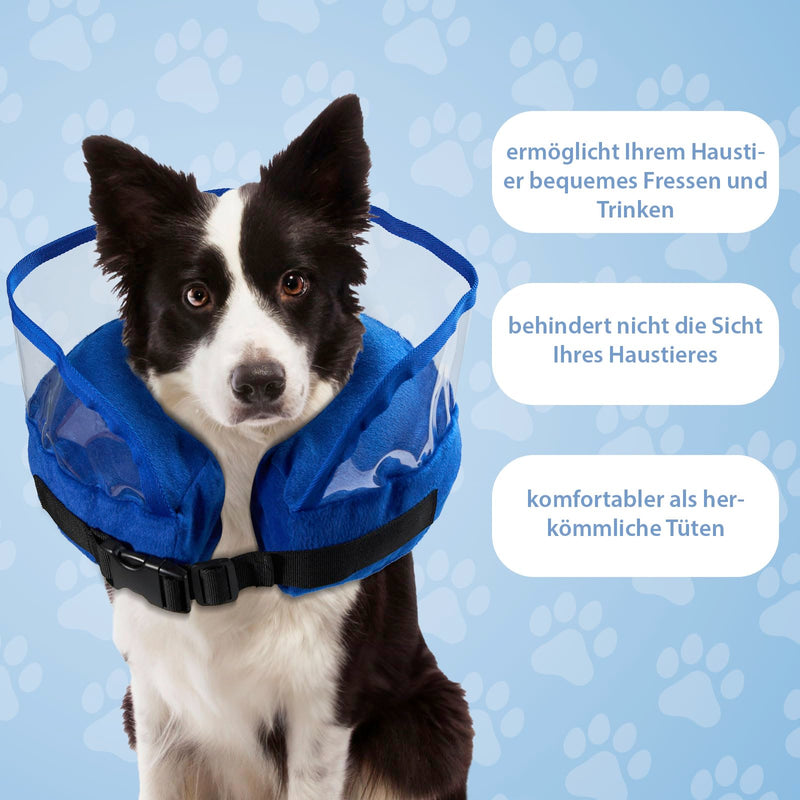 Heatail Dog Neck Brace, Inflatable Leak Protection Dog Cat Removable Dog Collar for Recovery After Operations or Wounds for Dogs (S) Blue S (Neck Circumference: 21.5-30.5cm) - BeesActive Australia