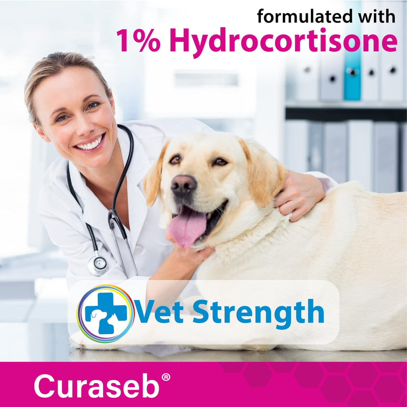 Curaseb Hydrocortisone Spray for Dogs & Cats – Instant Itch Relief for Hot Spots, Paw Licking, Rashes, Allergies, Bites, Dry Skin – with Soothing Aloe, 4oz