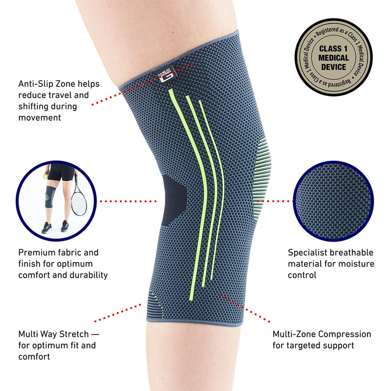 Neo-G Knee Compression Sleeve for Sports - Breathable, Lightweight, Elastic Knee Sleeve for running, Compression Knee Sleeve for knee pain, Meniscus Tear, Sprains, Strains, Injury Recovery - L Large: 15.0 - 16.9 IN - BeesActive Australia