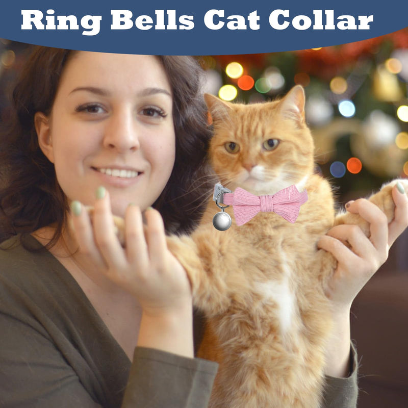 2pcs Cat Collar with Bells, Adjustable Breakaway Kitten Collars with Removable Bowtie, Soft and Comfortable Cat Collars for Cats, Perfect for Daily Wear, Parties, and Special Occasions - BeesActive Australia