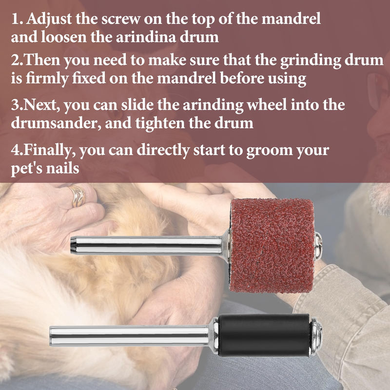 26 Pack Pet Nail Grinder Replacement Kit Sanding Drum Set with Grit Sanding Bands Dog Nail Smoother Dog Claw Care Pet Claw Grooming Supplies, 2 Sizes 1/2 Inch 120 Grit /0.31 inches 80 Grit - BeesActive Australia