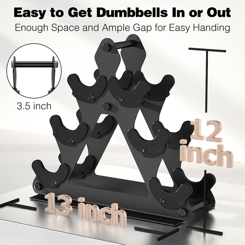 Dumbbell Rack Stand Only | Space-Saving Weight Rack for Home Gym, Hand Weight Rack Dumbbell Storage for Dumbbell Set (3-15 LB), Durable Metal Stand with Easy Assembly (Dumbell not Included) Metal Rack-3 Tier