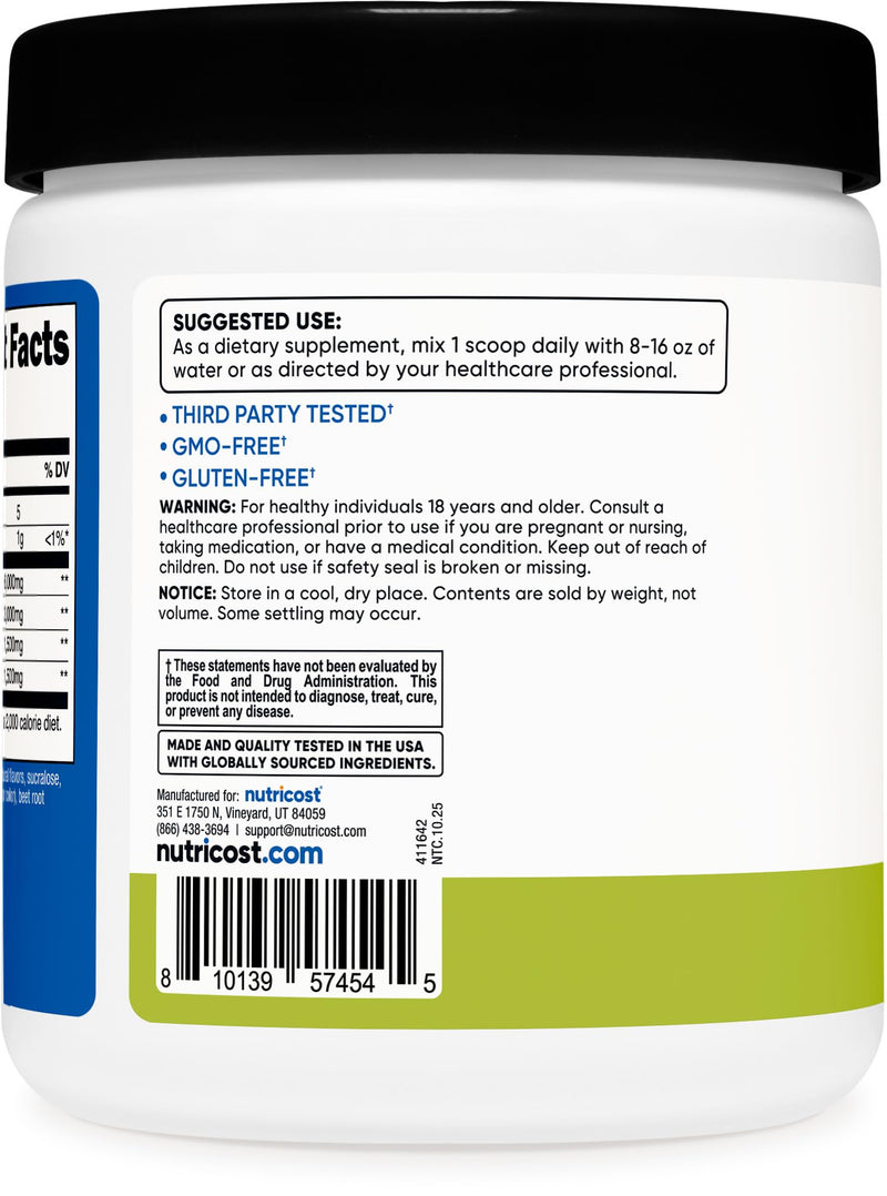 Nutricost BCAA Powder 2:1:1 (Peach Pear, 30 Servings) - Branched Chain Amino Acids
