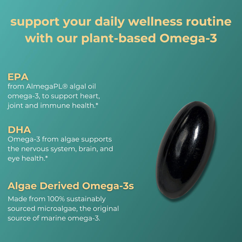 Iwi Omega-3 Essential, 30 Softgels (30 Servings), Plant-Based Algae Omega 3 with EPA + DHA, Brain, Heart & Immune Support Dietary Supplement, Krill & Fish Oil Alternative, No Fishy Aftertaste 30 Servings
