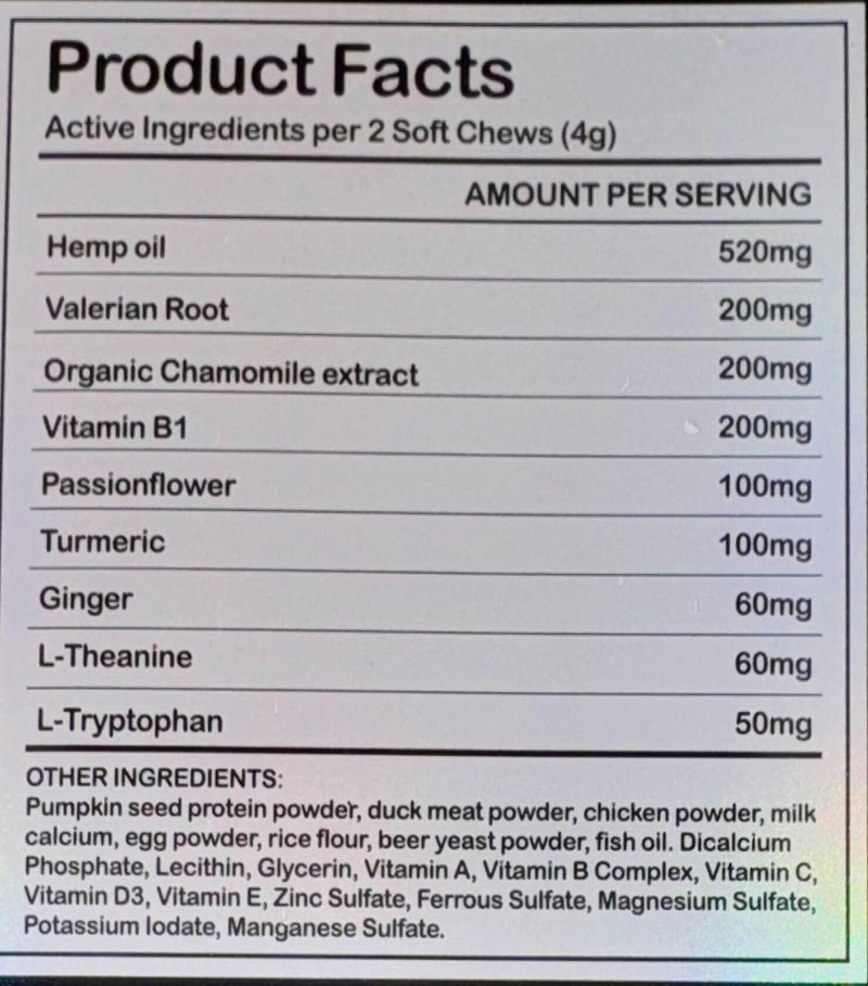 Szymoney Improved Hemp Calming Chews for Dogs, 150 Count, Stress and Anxiety Relief, with Chamomile and Valerian Root, 330g (Duck)