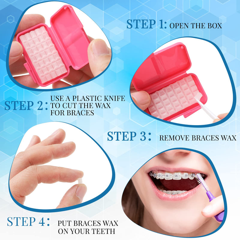 Sinmoe 40 Pack Braces Wax, Colorful Dental Care Orthodontic Wax
