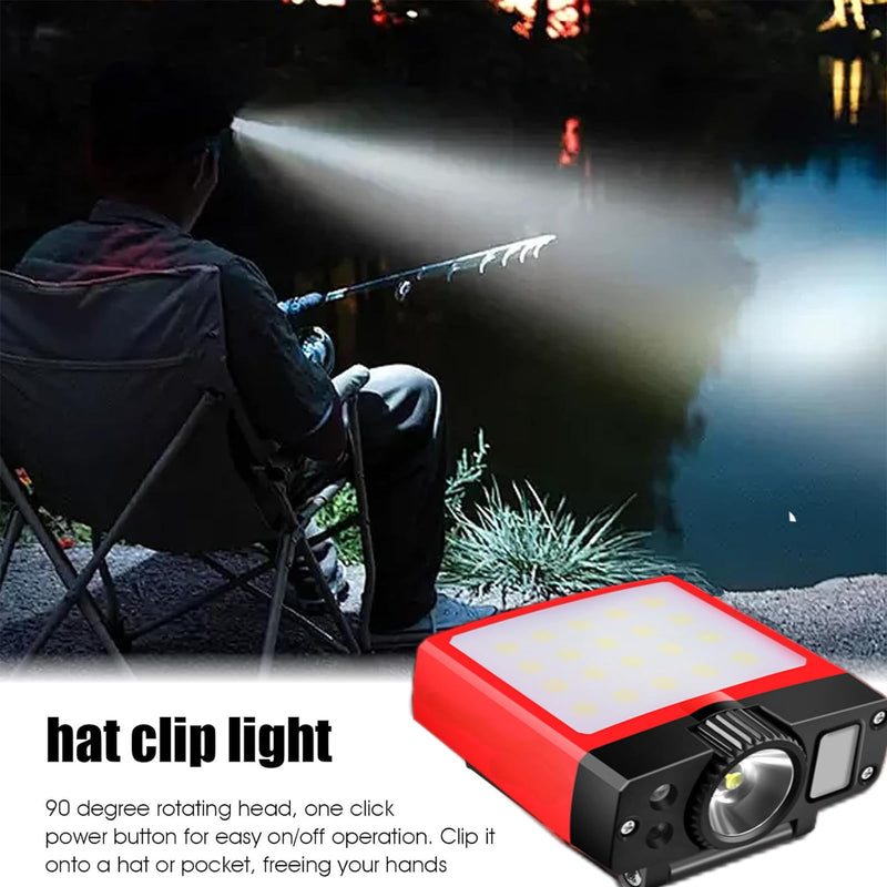 Clip-on Cap Light - with Motion Sensor, can be Charged in The Matching Magnetic Charging Box, 180° Wide Angle Adjustable (Floodlight*1, 1) Floodlight*1