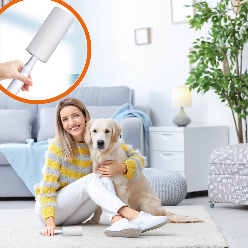 Sticky lint roller 10 rolls with 60 sheets each + 2 dispensers, replacement rolls for clothes, lint brush clothes, for sofa, bed, pet hair and carpet, extra sticky lint roller clothes - BeesActive Australia