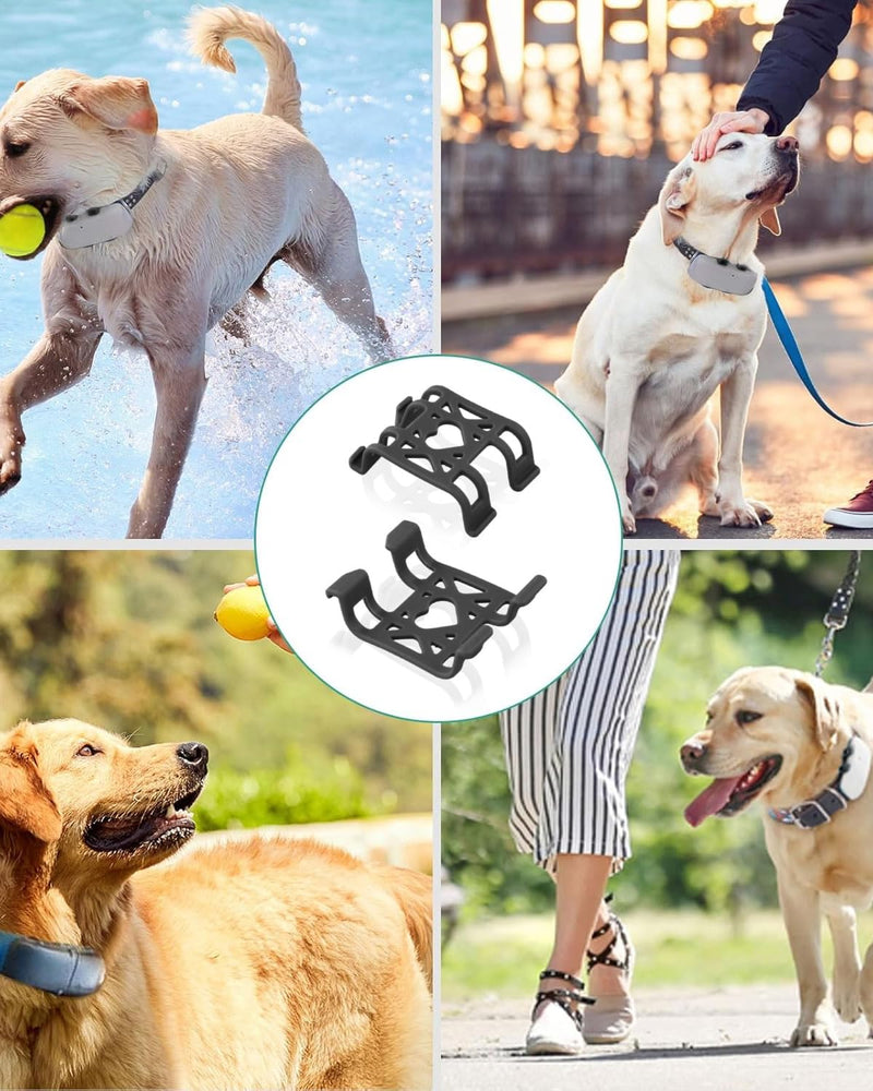 BNREOZA 2pcs Tracker Mounting Clip GPS Dog Tracker Protective Clip Silicone Clip Tracker Accessories for Dog Activity Tracker Replacement (Black) - BeesActive Australia