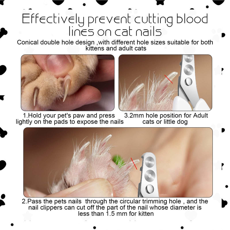 Dimeho Claw Scissors Cat Nail Clippers for Cats Safety Cat Claw Clippers with Protection Safety Protection Pet Nail Clippers Professional Paw Trimmer Set for Dogs Rabbits Ferrets - BeesActive Australia