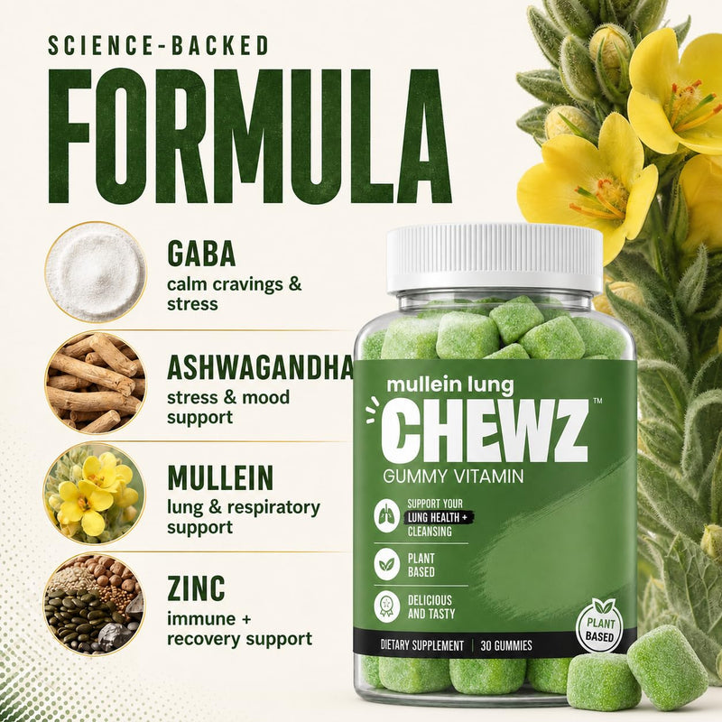 Lung Cleanse | 10 in 1 Detox, Natural, 100% Drug-Free, Daily Support Gummies to Help Clean Lungs Before, During & After Quitting, Made in USA Lung Cleanse