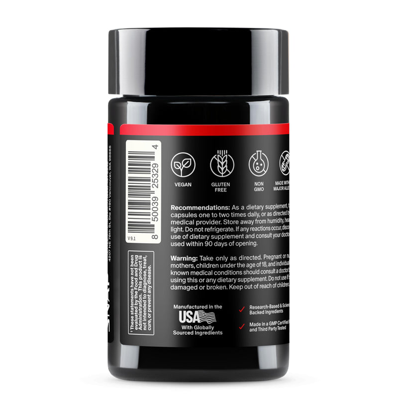 Snap Supplements Nitric Oxide Booster for Men & Women, 90 Vegan Capsules | Nitric Oxide Supplement, L-Citrulline + 3 Forms of L-Arginine for Stamina, Endurance & Circulation, Caffeine-Free Pre-Workout 90 Count (Pack of 1)