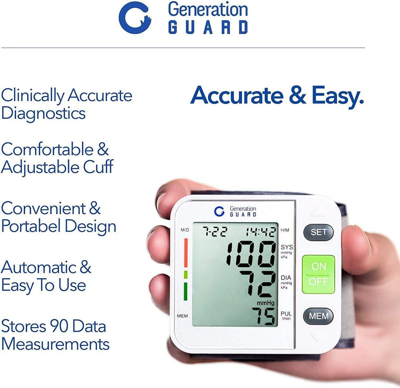 Clinical Automatic Wrist Blood Pressure Monitor with Portable Case, Irregular Heartbeat BP and Adjustable Wrist Cuff Perfect for Health Monitoring - BeesActive Australia