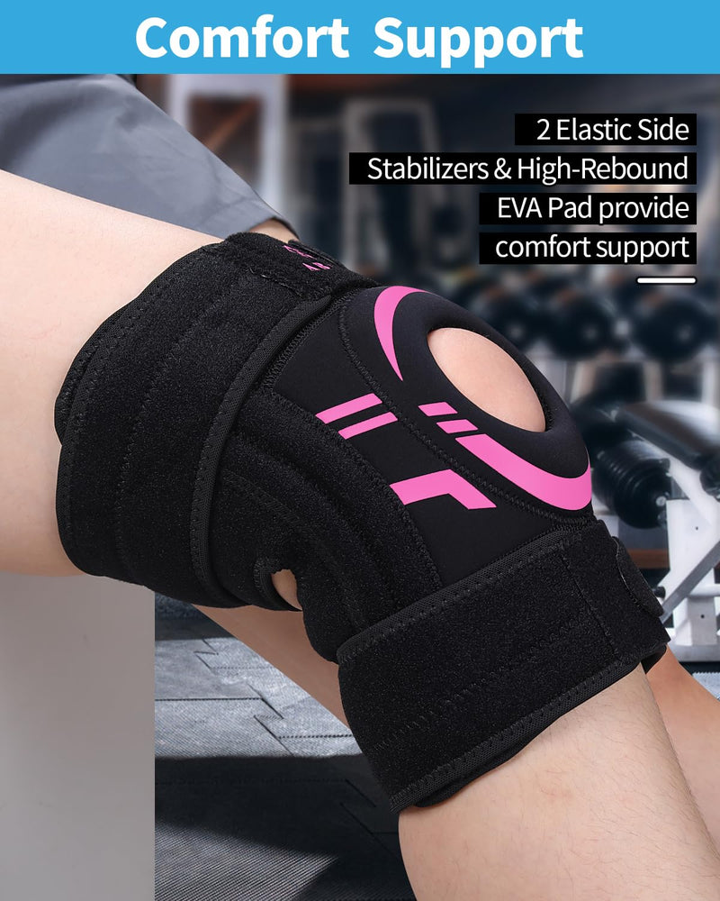 ABYON Knee Brace for Women Plus Size Stabilizer for Knee Pain, Meniscus Tear, Arthritis, Acl, Mcl Pain–[Patented] Adjustable Wrap Patella Stability with Medical-Grade Compression for Fast Recovery – See How to Size Video Before Ordering XX-Large