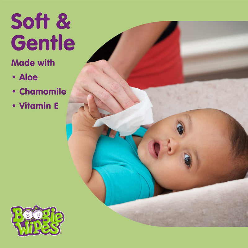 Baby Wipes by Boogie, Saline Wet Wipes for Nose, Face, Hand & Body, FSA/HSA Eligible, Made with Vitamin E, Aloe, Chamomile and Natural Saline, Unscented 30 Count Pack of 3 Boogie Wipes - BeesActive Australia