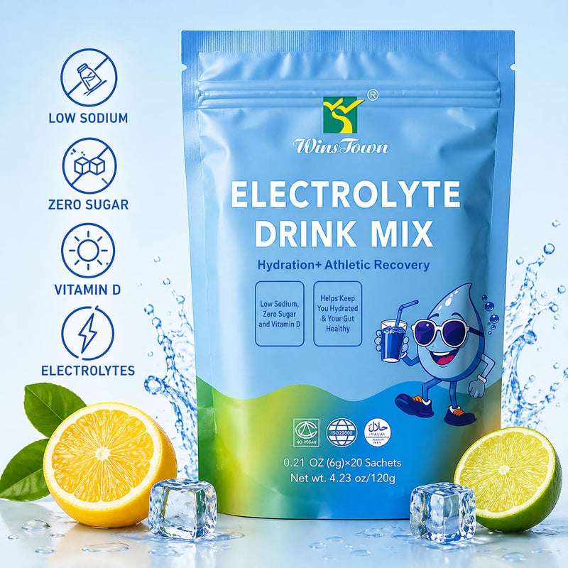 Zero Sugar Electrolyte Powder Packets, Natural Flavor, 20 Sticks | Low sodium hydration packets with potassium, magnesium, calcium and vitamin C for daily hydration and active lifestyles