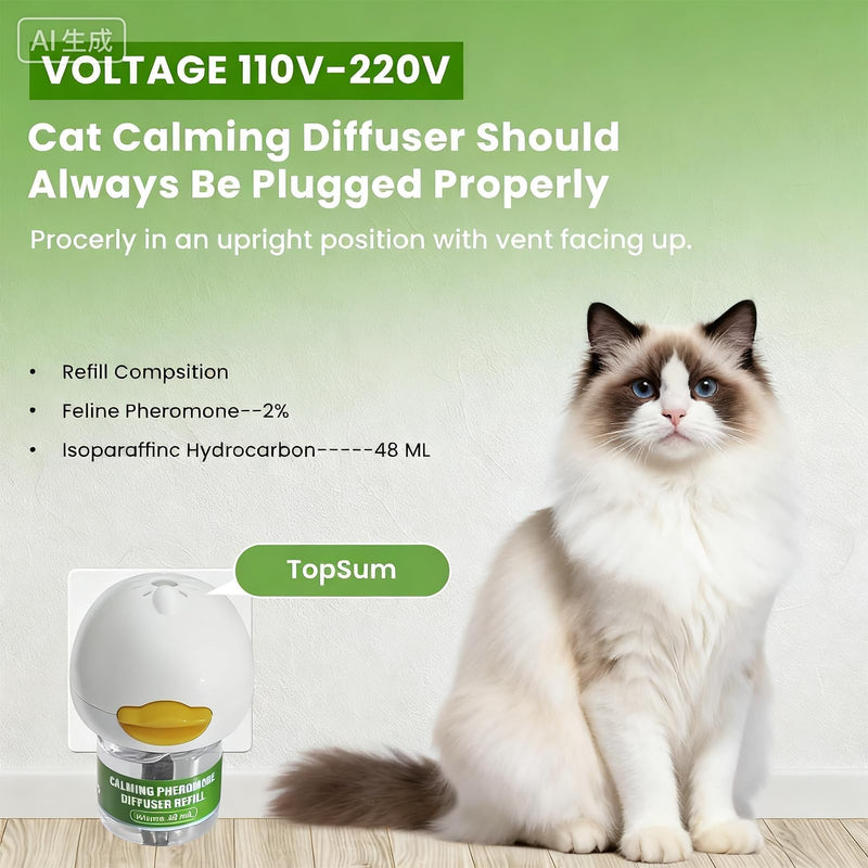 9 Pack Cat Calming Pheromone Diffuser Kit for Cats Refill, Long-Lasting 180 Days Supply Relieve Stress & Anxiety Reduce Fighting Spraying and Scratching for All Cats (3 Plug-Ins & 6 Refills)