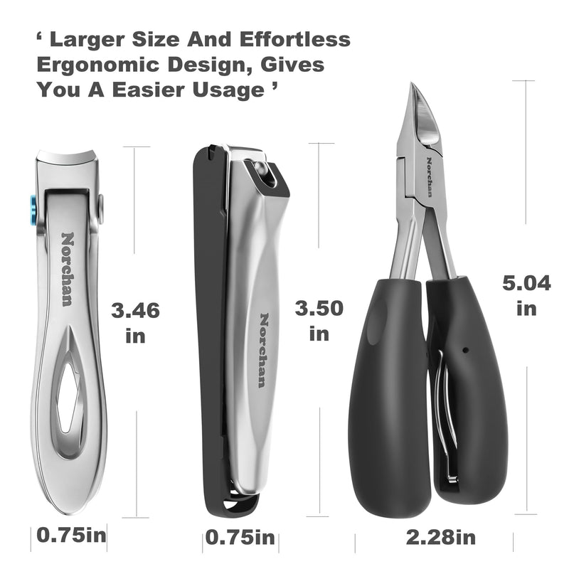 Large Nail Clippers Set, 5-Piece Sharp Toenail and Fingernail Clippers with Nail File, Ideal for Men and Women (Premium, Big Size, Heavy-Duty Design) - BeesActive Australia