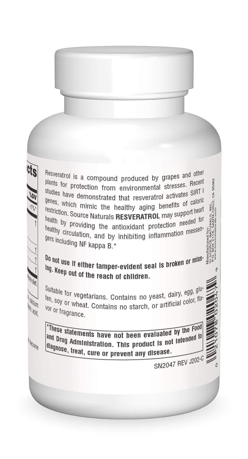 Source Naturals, Resveratrol, 80mg - 120 Tablets | Support for the Heart and Healthy Aging 120 Count (Pack of 1)