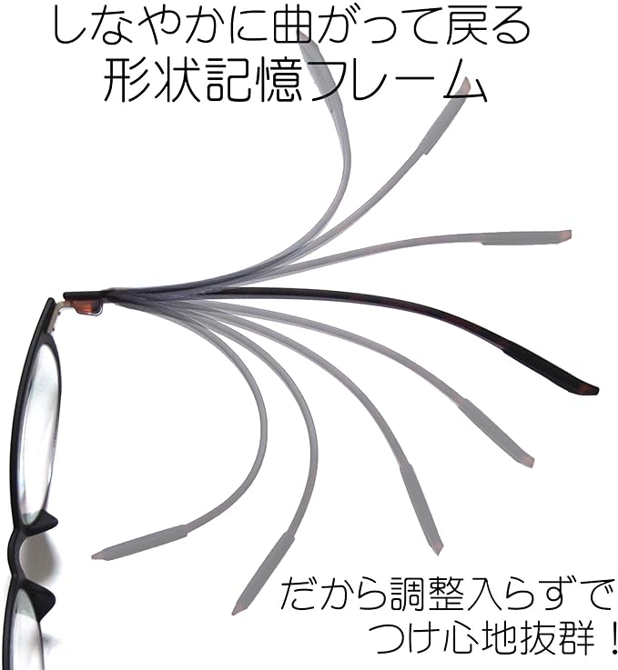Meigan 5351-05 colorfulook Reading Glasses, Blue Light Reduction, Portable, Lightweight, Stylish, Wellington, Shape-memory Frame - BeesActive Australia