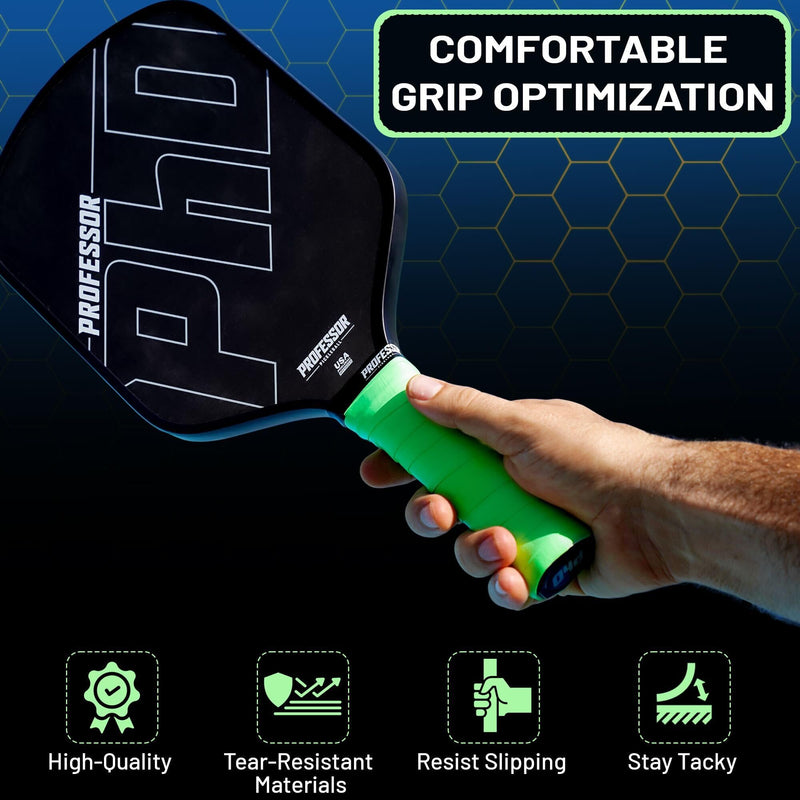 Professor P-Tac Pickleball Paddle Overgrip – Max Tacky, Moisture-Wicking Grip Tape for Pickleball Paddles in 6 & 12 Packs, Anti-Slip & Durable Overgrip for Control & Enhanced Performance Spectrum - 12-Pack - BeesActive Australia