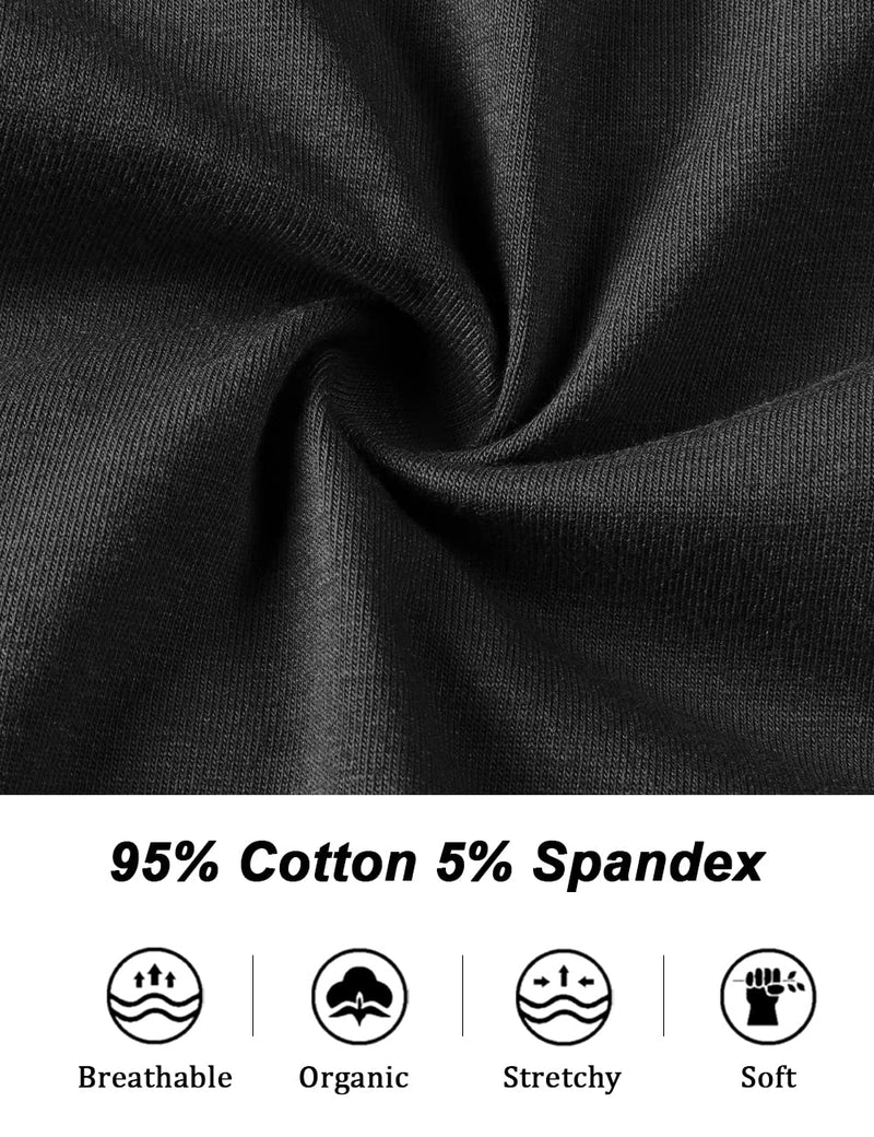 POKARLA Women's High Absorbency Period Cotton Underwear Heavy Flow Leakproof Panties(Regular&Plus Size) Black Medium