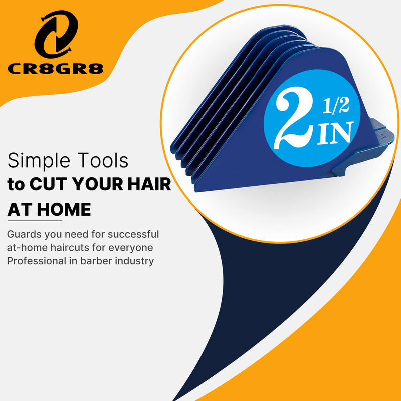 Clipper Guards for Wahl 10 12 14 16 18 20 Hair Clipper Guards 6pcs Extra Long Clipper Guard Attachments 2.5 Inch Clipper Guides Multiple Sizes Universal 2.5", 2.25", 2", 1.75", 1.5", 1.25" (Blue) Blue - BeesActive Australia